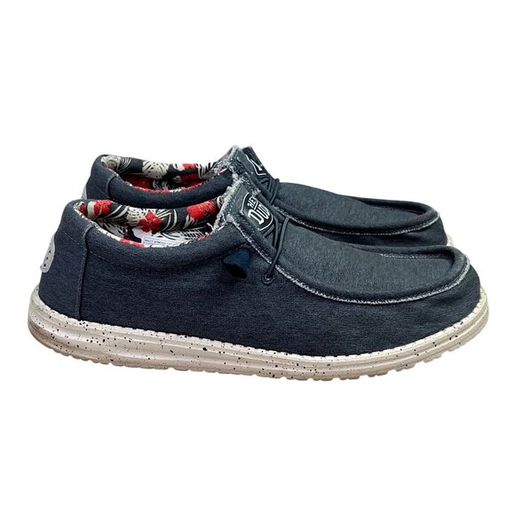 Hey Dude Wally Stretch Canvas 12 Men Slip On Loafer Shoes Blue Coastal main image 5